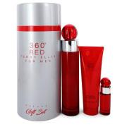 Perry Ellis 360 Red by Perry Ellis - Gift Set -- 3.4 oz Eau De Toilette Spray + .25 oz Mini EDT Spray + 3 oz Shower Gel in Tube Box -- for Men