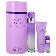 Perry Ellis 360 Purple by Perry Ellis - Gift Set -- 3.4 oz Eau De Parfum Spray + .25 oz Mini EDP Spray + 3 oz Shower Gel -- for Women