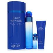 Perry Ellis 360 Very Blue by Perry Ellis - Gift Set -- 3.4 oz Eau De Toilette Spray + .25 oz Mini EDT Spray + 3 oz Shower Gel -- for Men