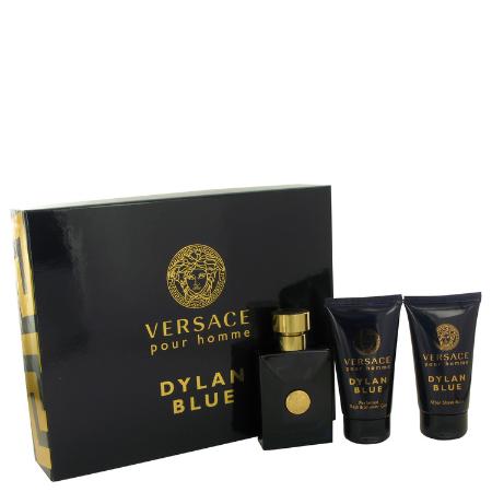 Versace Pour Homme Dylan Blue by Versace - Gift Set -- 1.7 oz Eau De Toilette Spray + 1.7 oz After Shave Balm + 1.7 oz Shower Gel -- for Men