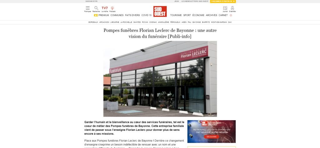 format native web - pompes funebres leclerc