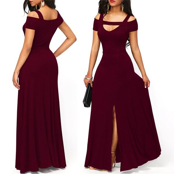 Women's Cold Shoulder Maxi Dress