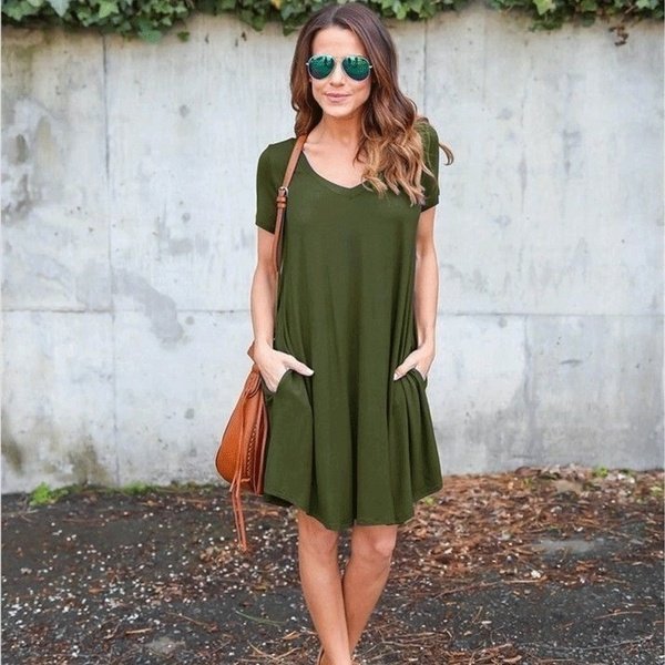 Women's V-Neck Casual Dress