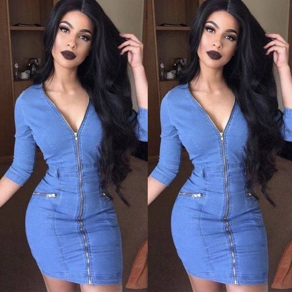 Women's Denim Bodycon Dress