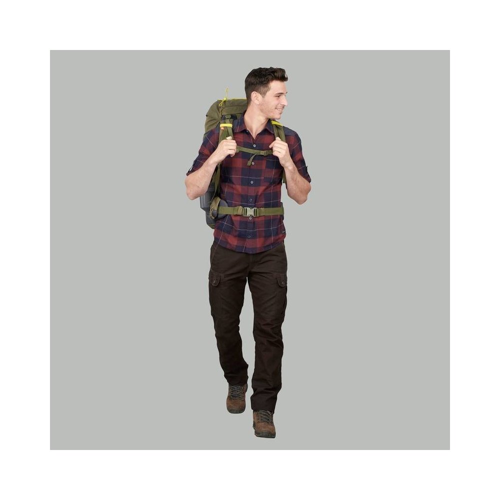 Men's Travel 100 Trekking Shirt - Burgundy