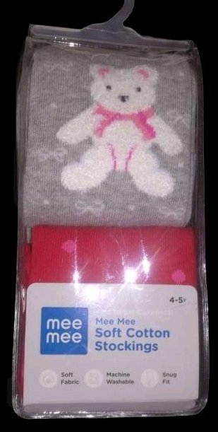 SOFT COTTON STOCKINGS. PACK OF 2. 4-5 Yrs
