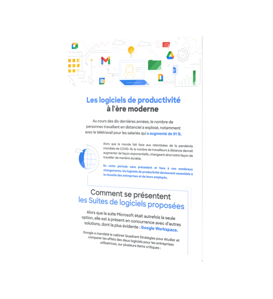 Infographie : Google Workspace vs Office 365
