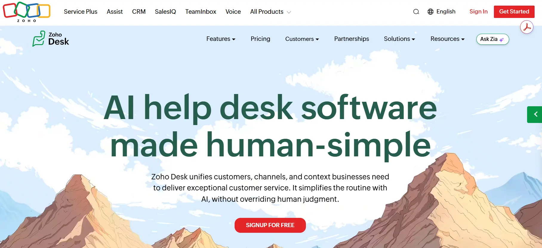 Zoho Desk automated ticketing system with AI-powered help desk and customer support automation
