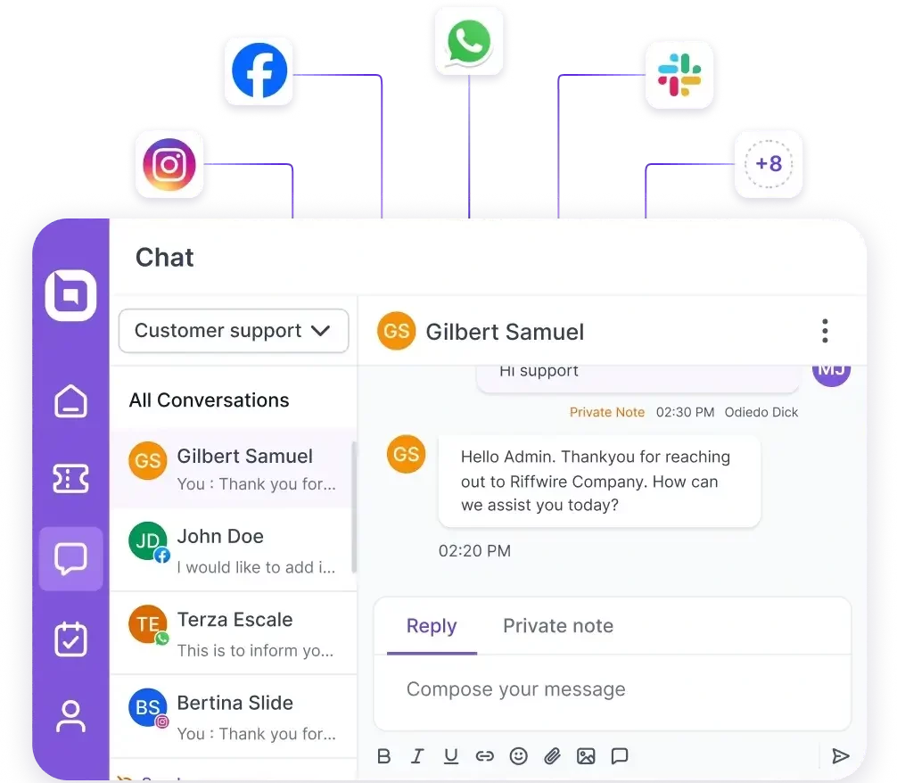 BoldDesk’s Omnichannel Inbox