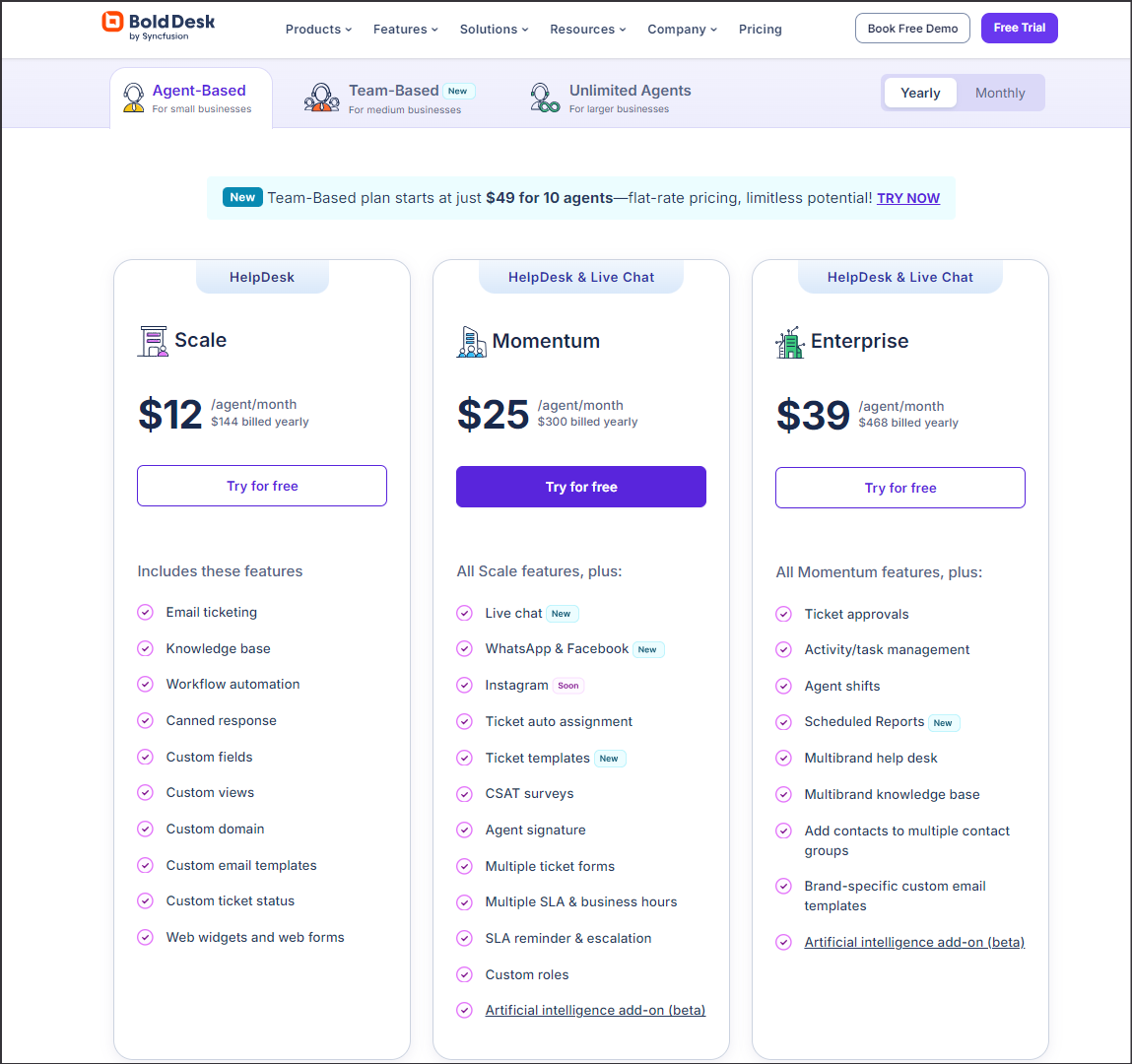 Agent based pricing plan
