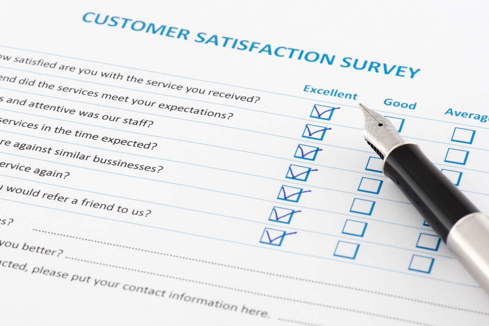 Common customer satisfaction survey questions