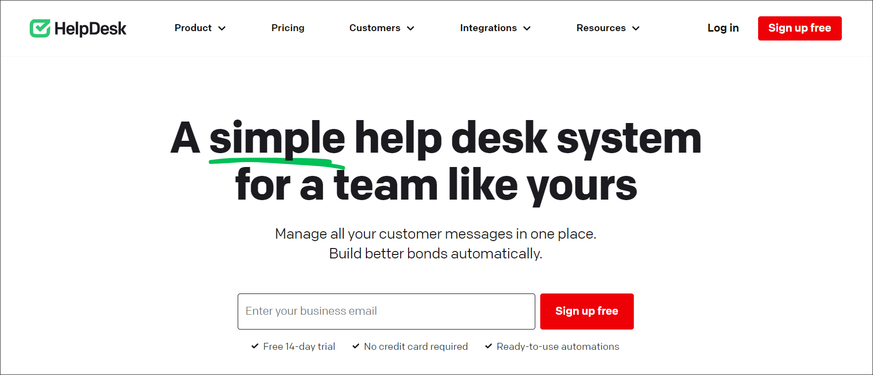  HelpDesk home page
