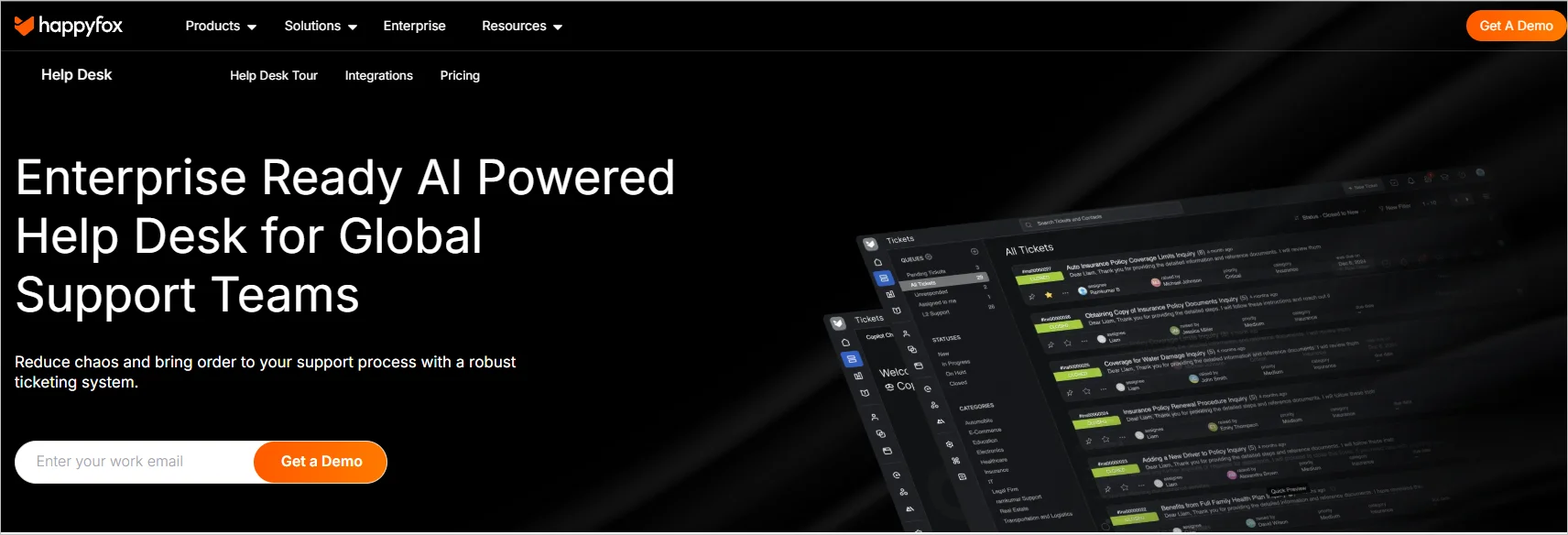 HappyFox AI-powered support platform showcasing help desk automation ideas and omnichannel service desk automation.