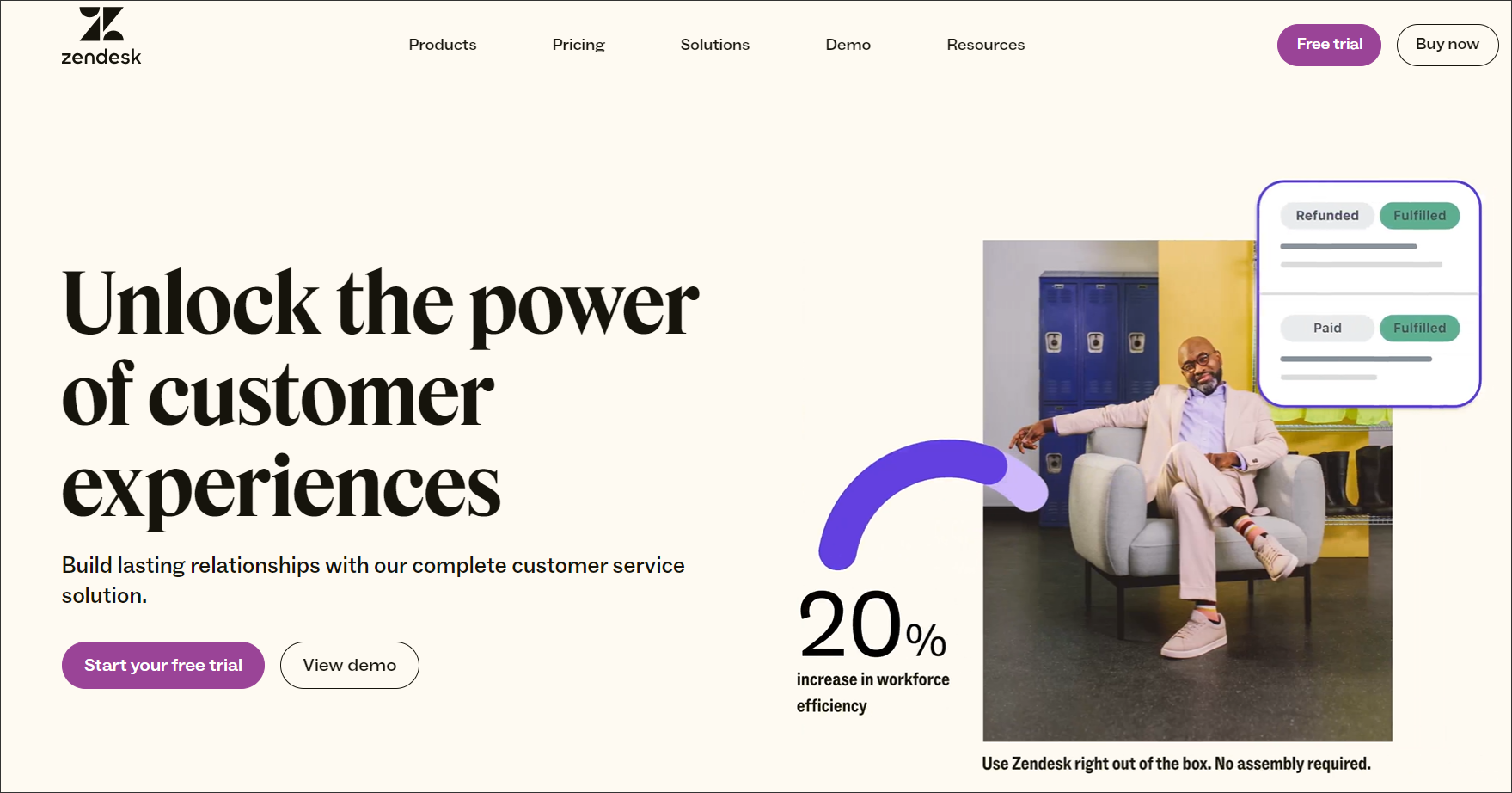 Zendesk home page