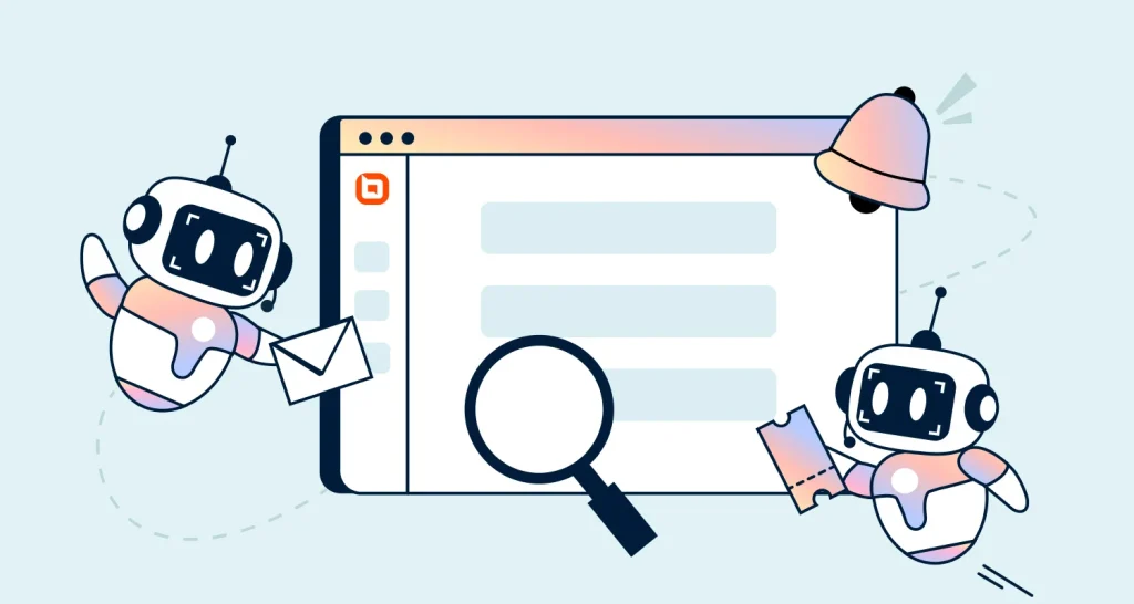 AI-driven help desk automation ideas showing ticket workflows, alerts, and service desk automation interface.