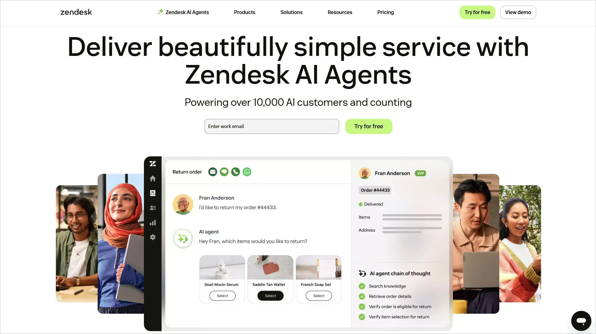 Zendesk Home Page