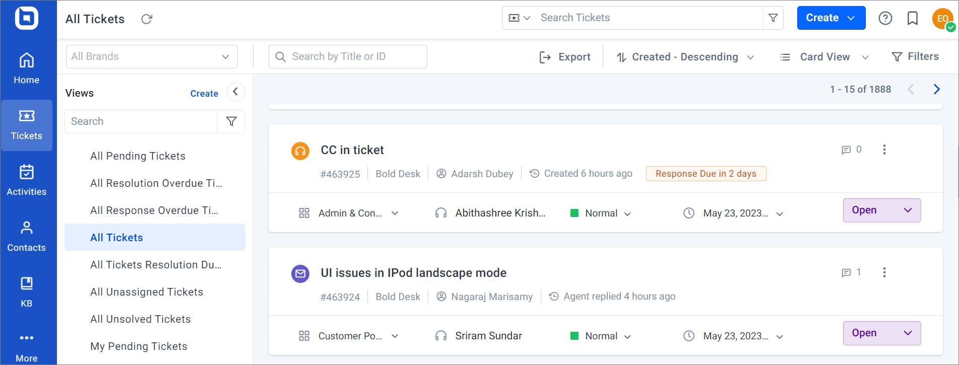 Ticketing system feature
