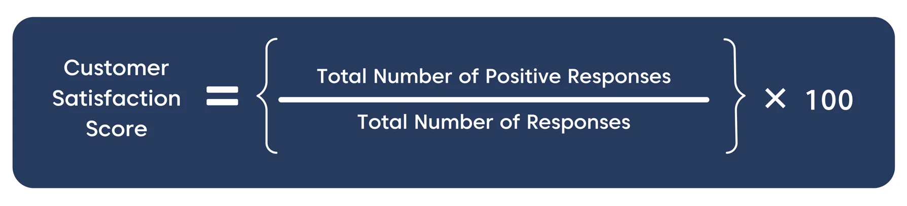 Formula for calculating customer satisfaction on a blue background