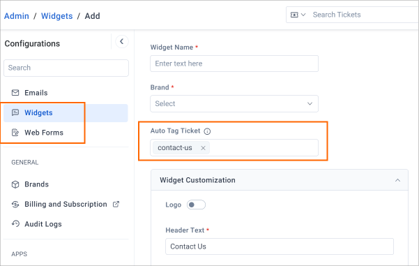 Automatic adding of tag to ticket in BoldDesk embeddable widget