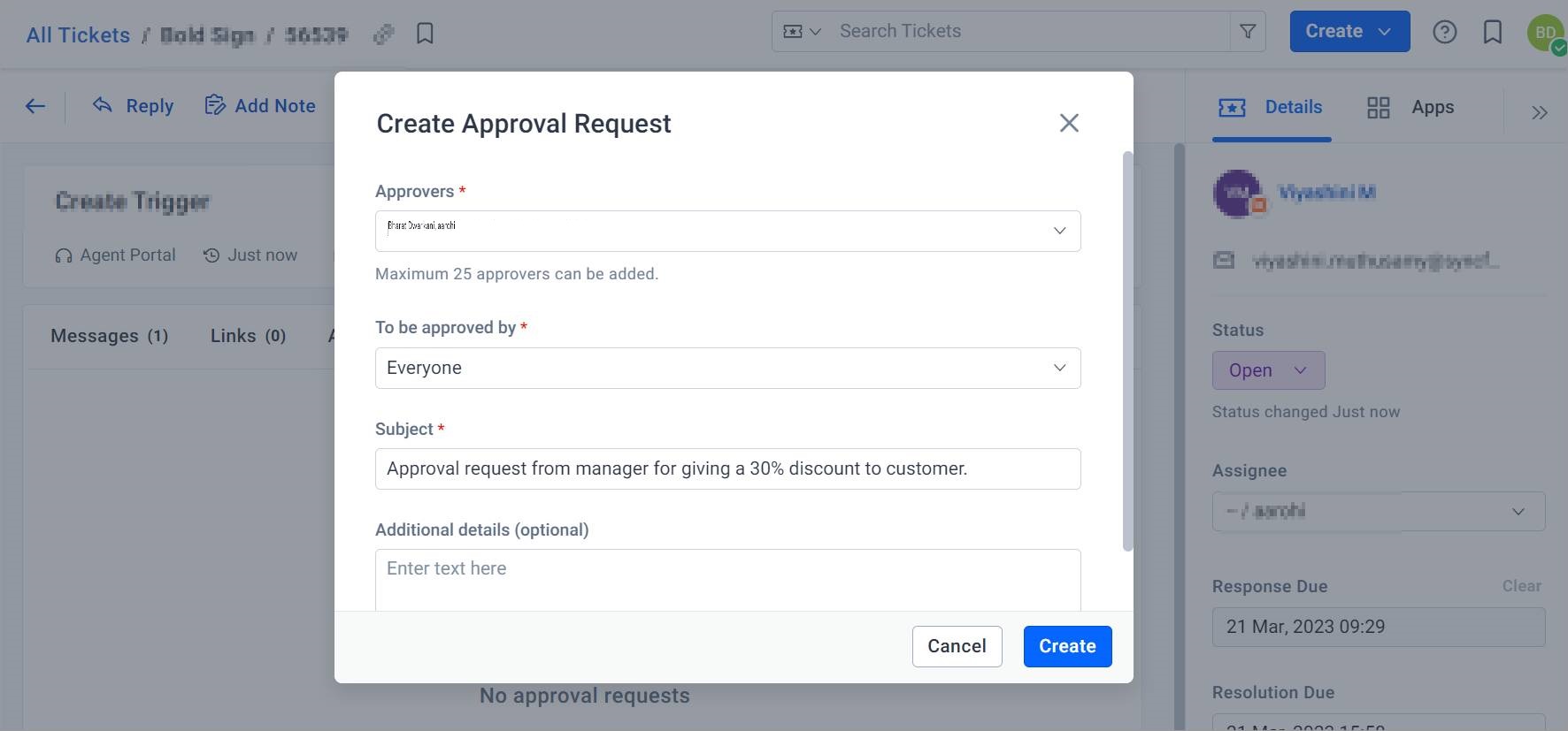 Approval request - New features