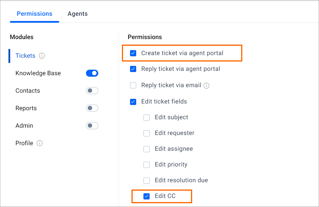 New permissions for creating tickets