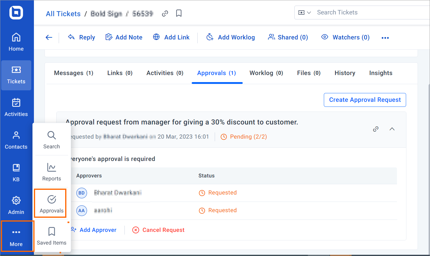 Global Page for approvals