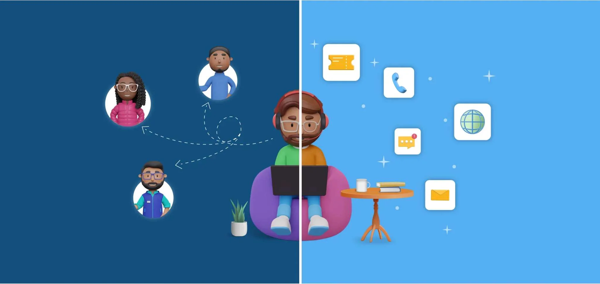 Banner image for customer support versus customer service