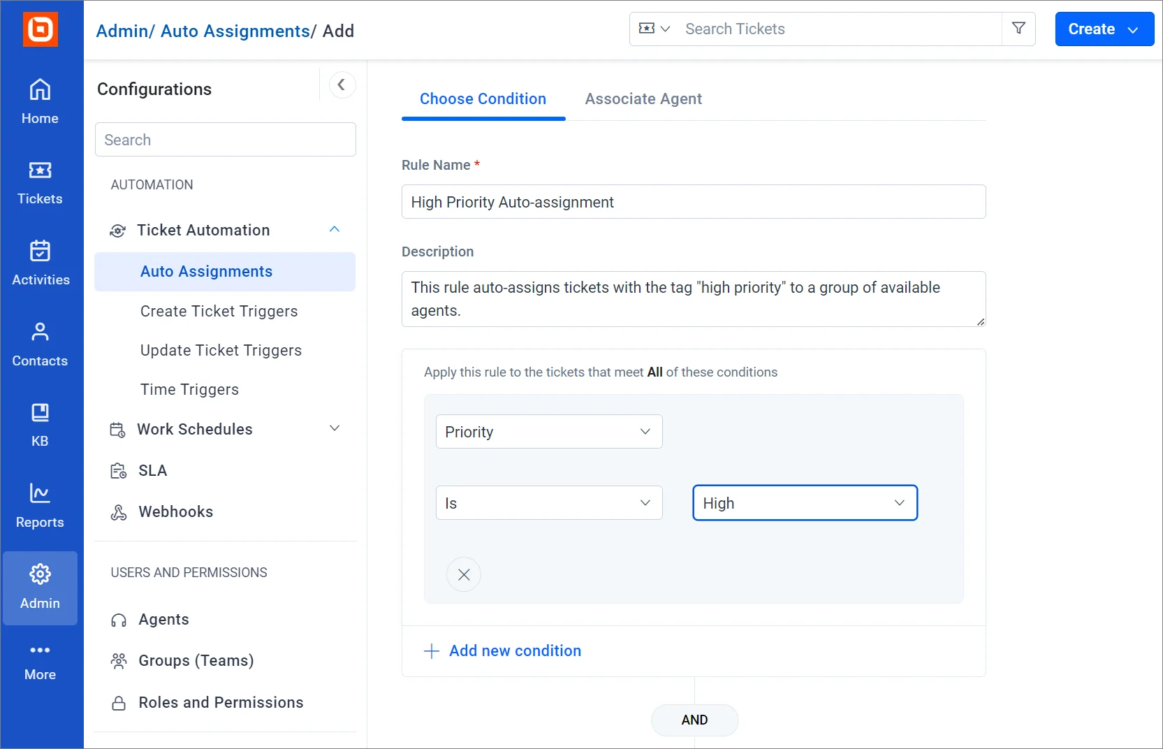 Ticket auto-assignment