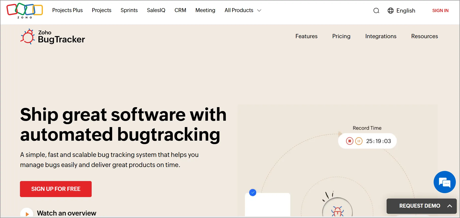 Zoho BugTracker