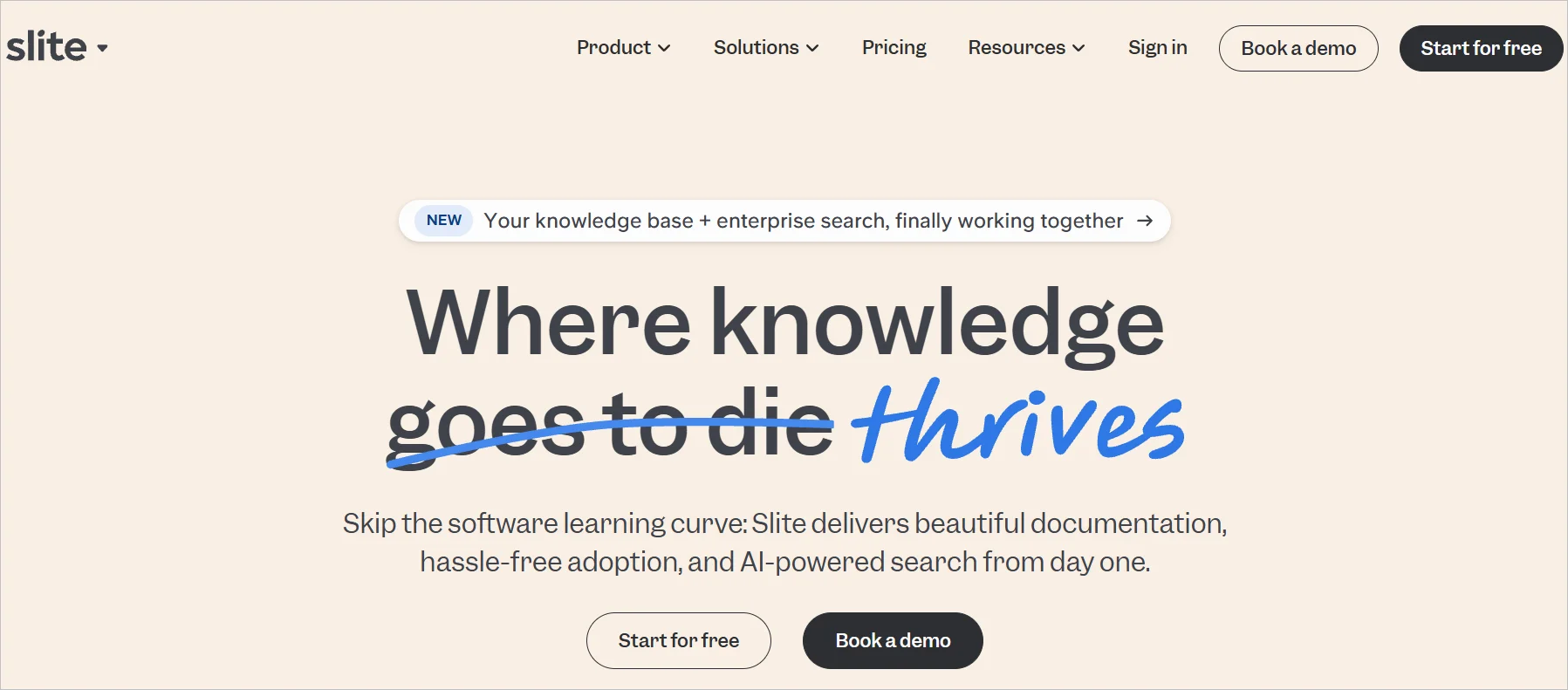 Slite AI‑powered knowledge base automating company documentation and self‑service knowledge management.