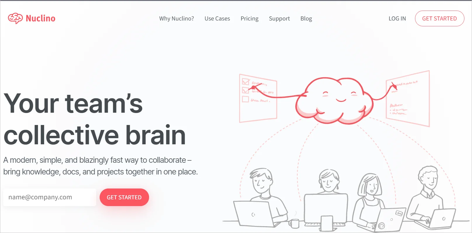 Nuclino collaborative workspace for team documentation and knowledge sharing.