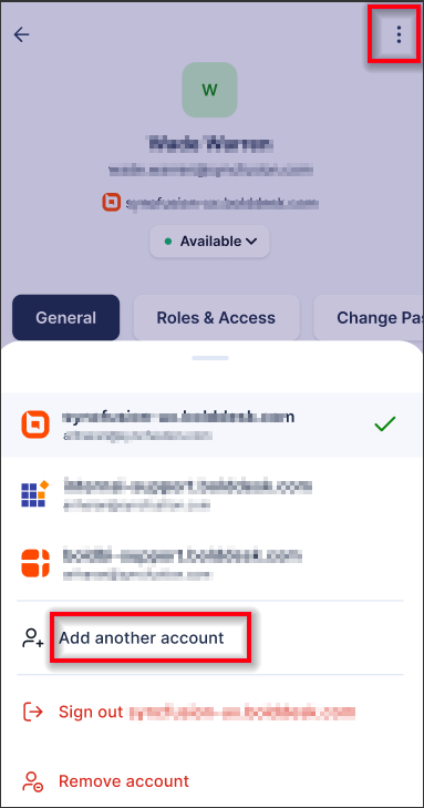 Mobile app login