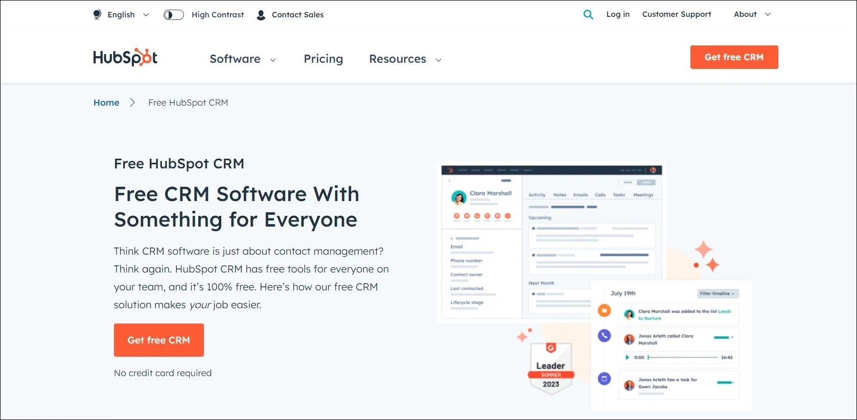HubSpot for customer relationship management (CRM)