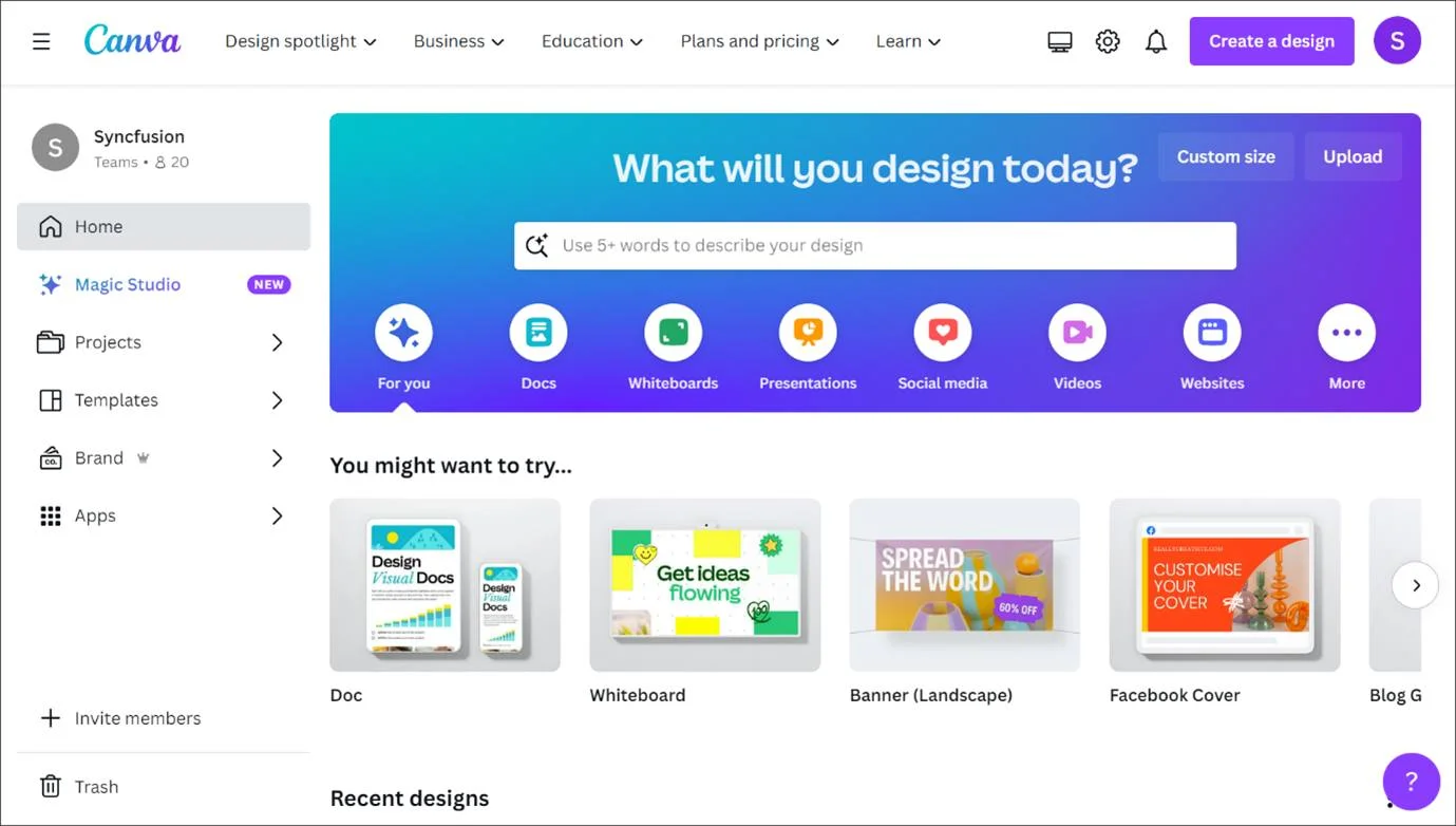 Canva for graphic design