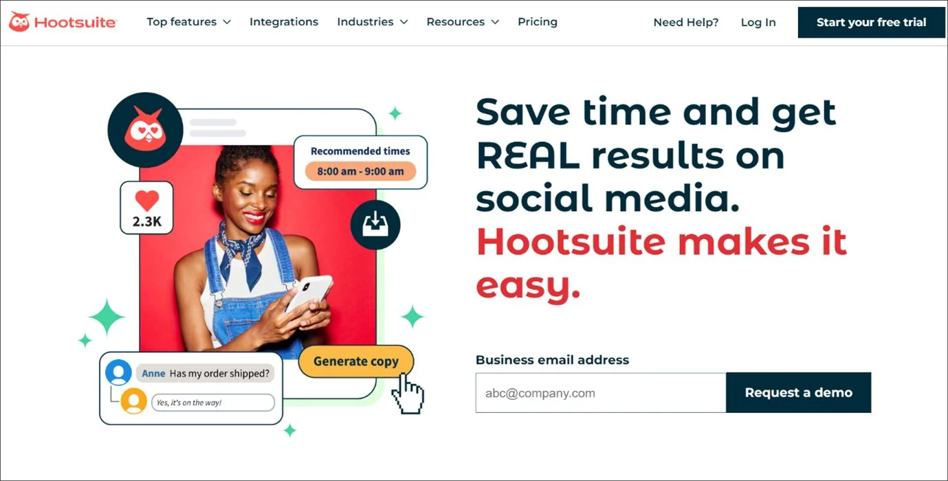 Hootsuite for social media management