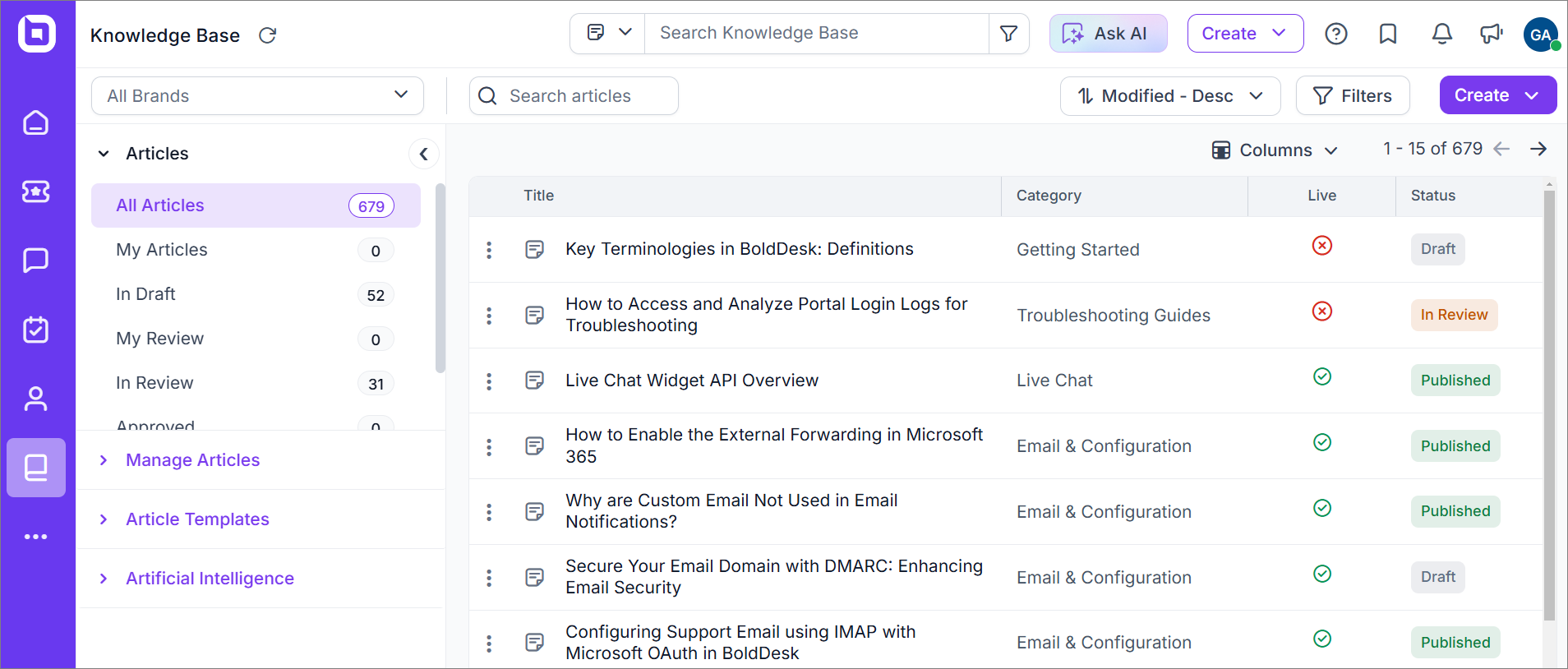 BoldDesk Knowledge Base