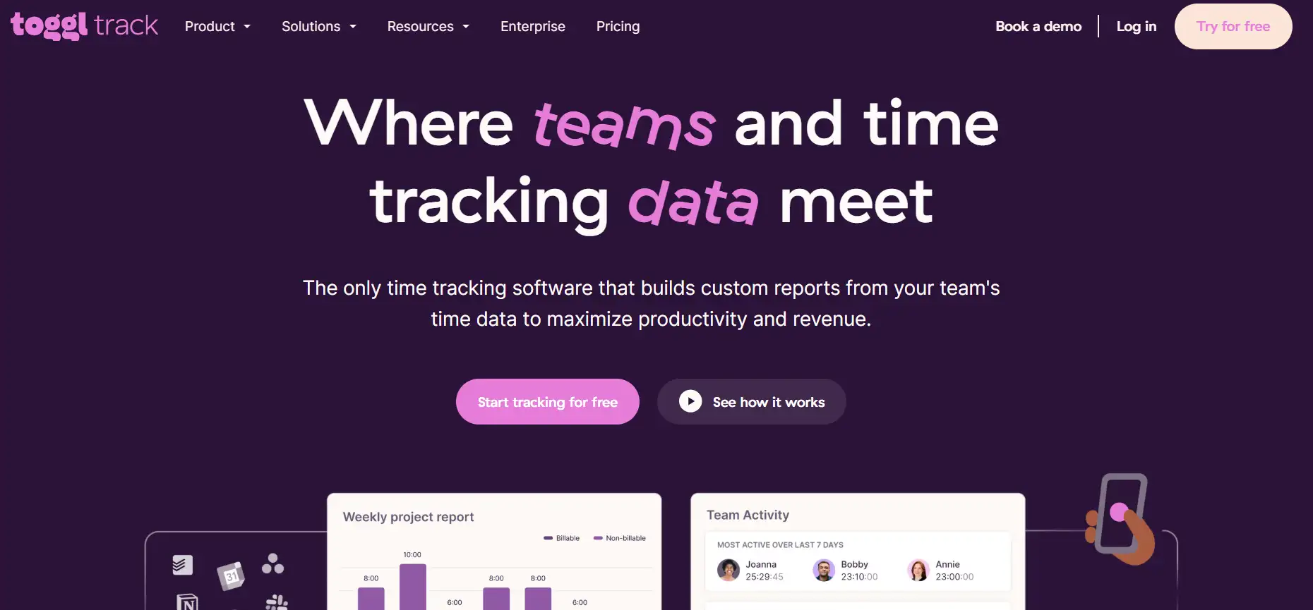 Where teams and time tracking data meet