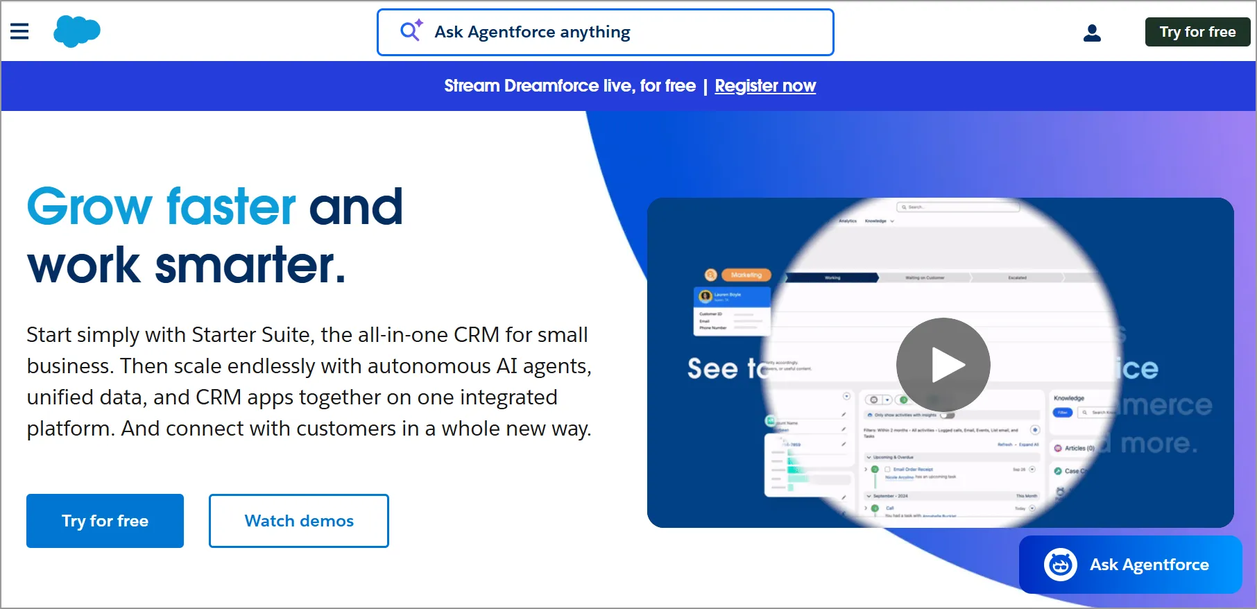 Salesforce home page