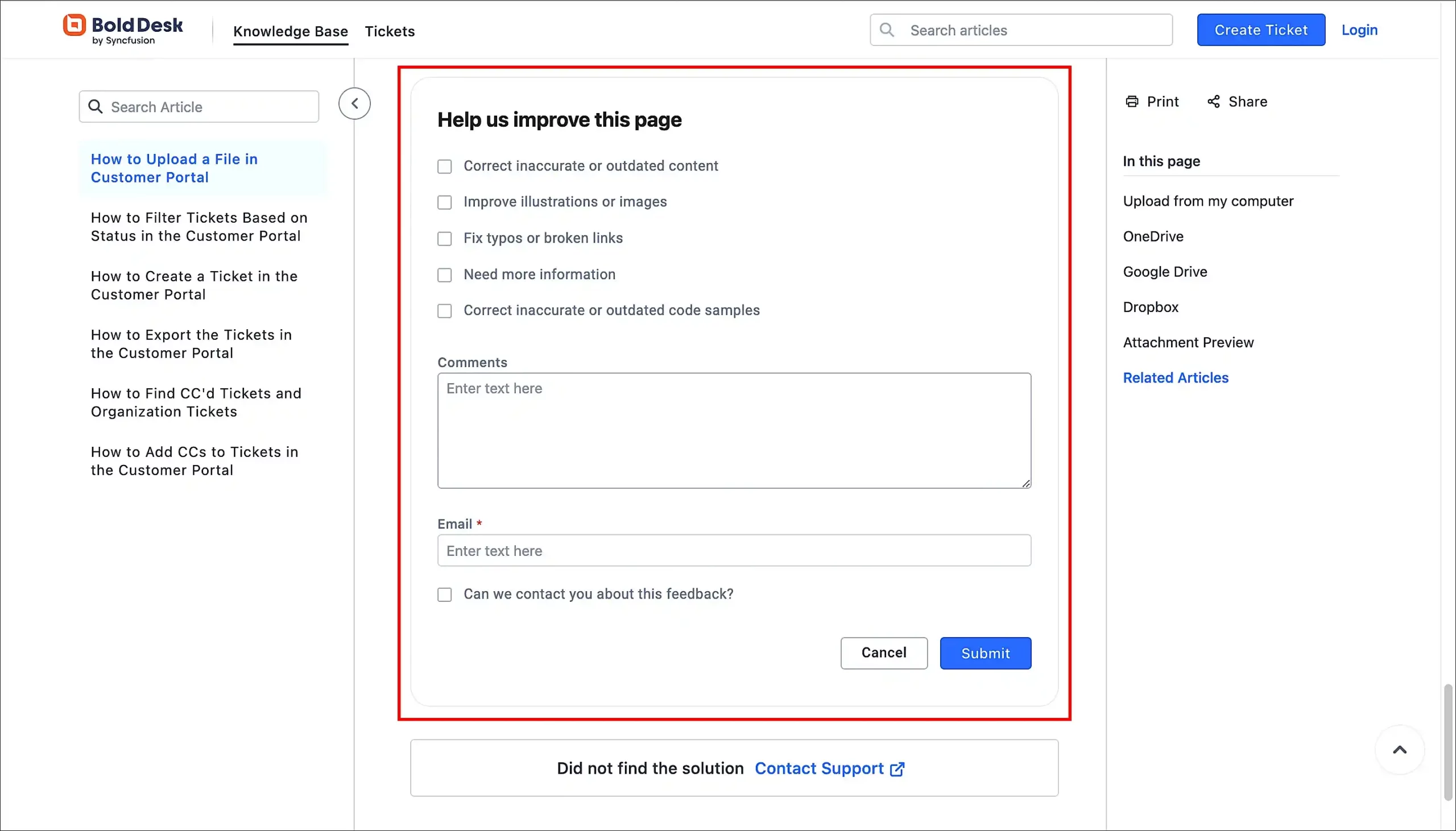 Customer feedback survey