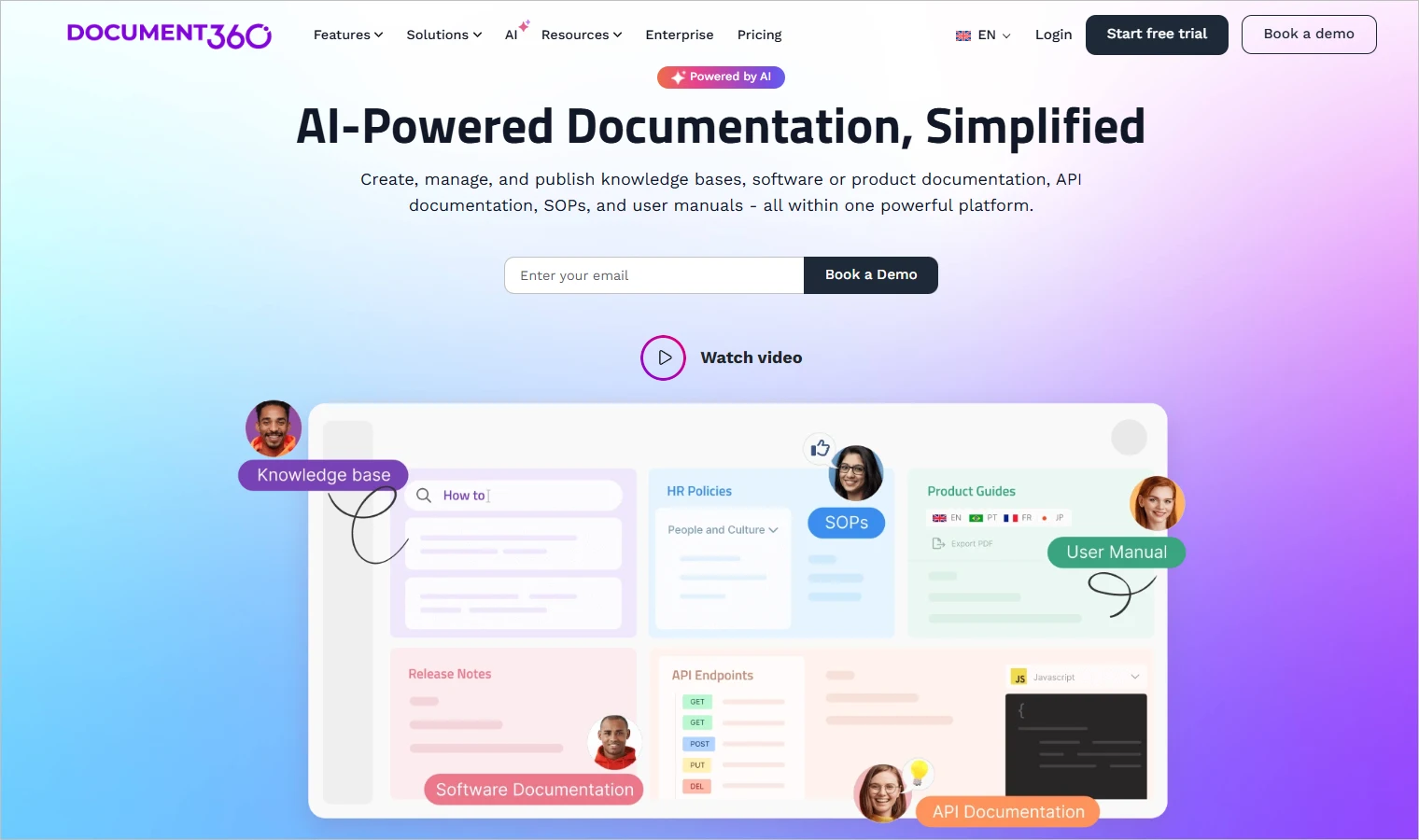 Document360 customer self-service portal software