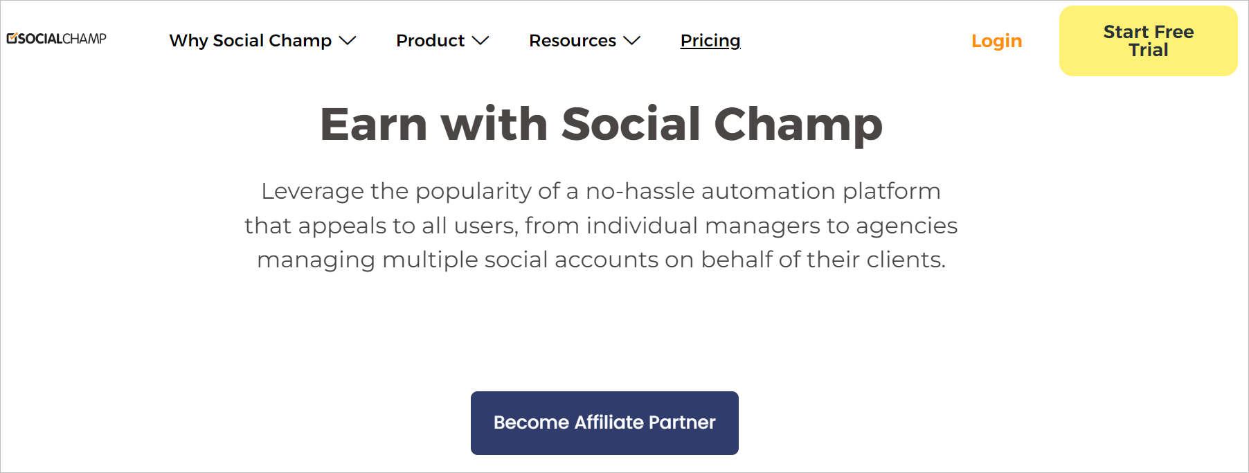 Social Champ Affiliate Program