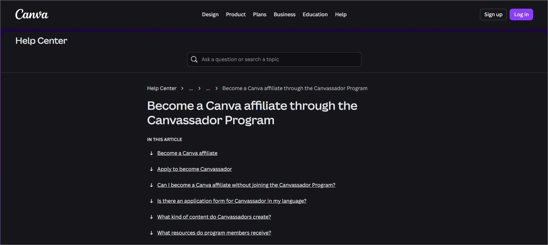 Canva Pro affiliate program onboarding page showing steps to join and earn recurring commissions through SaaS referrals