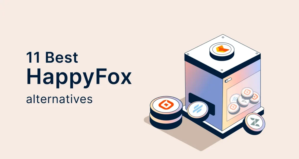 Infographic on a light beige background showing blue and orange app icons with ‘11 Best HappyFox alternatives‘ textInfographic on a light beige background showing blue and orange app icons with ‘11 Best HappyFox alternatives‘ text