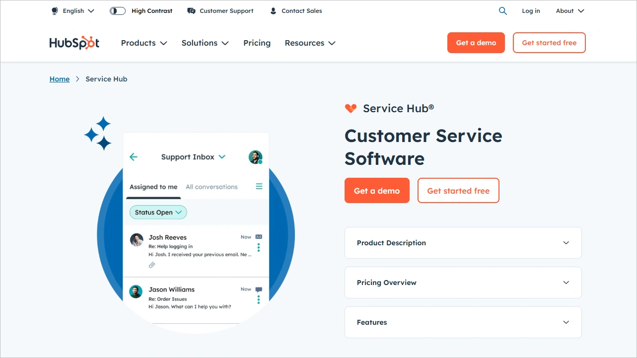 HubSpot customer self-service portal software