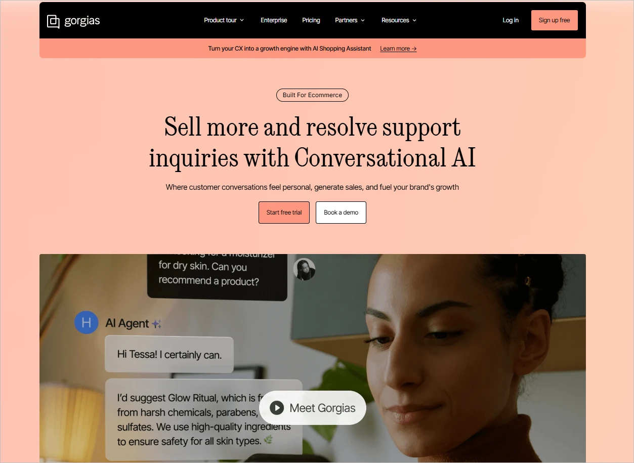 Gorgias Scout customer self-service portal software