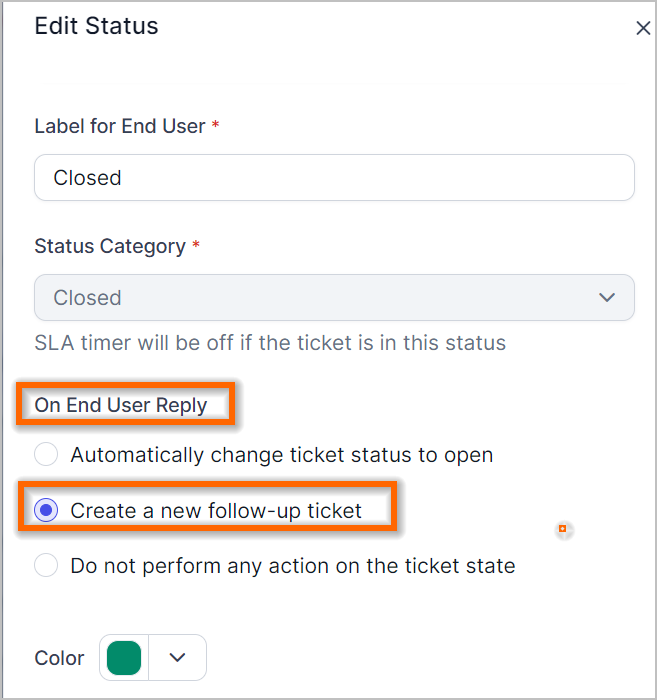 Editing a closed ticket