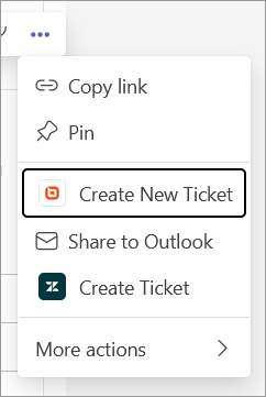 Creating a New Ticket in Teams