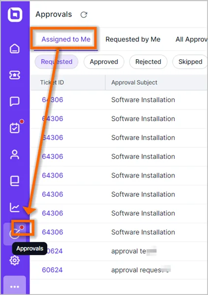 View approval request notifications
