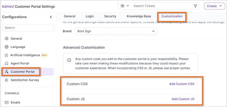 Custom CSS and JS