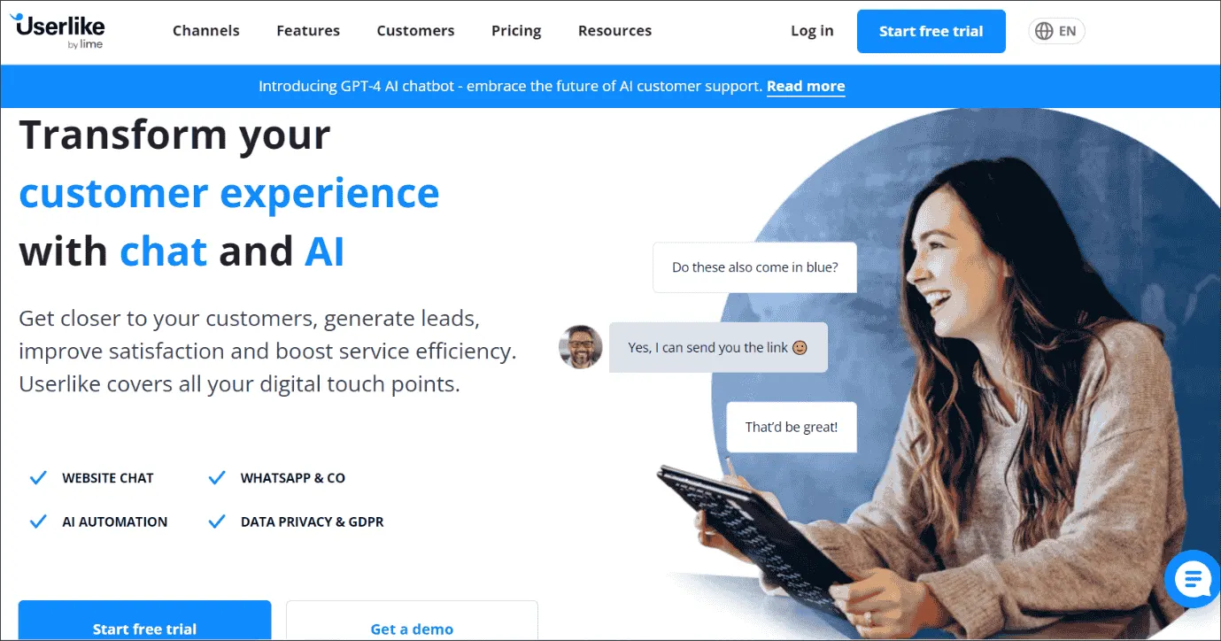 Userlike live chat software
